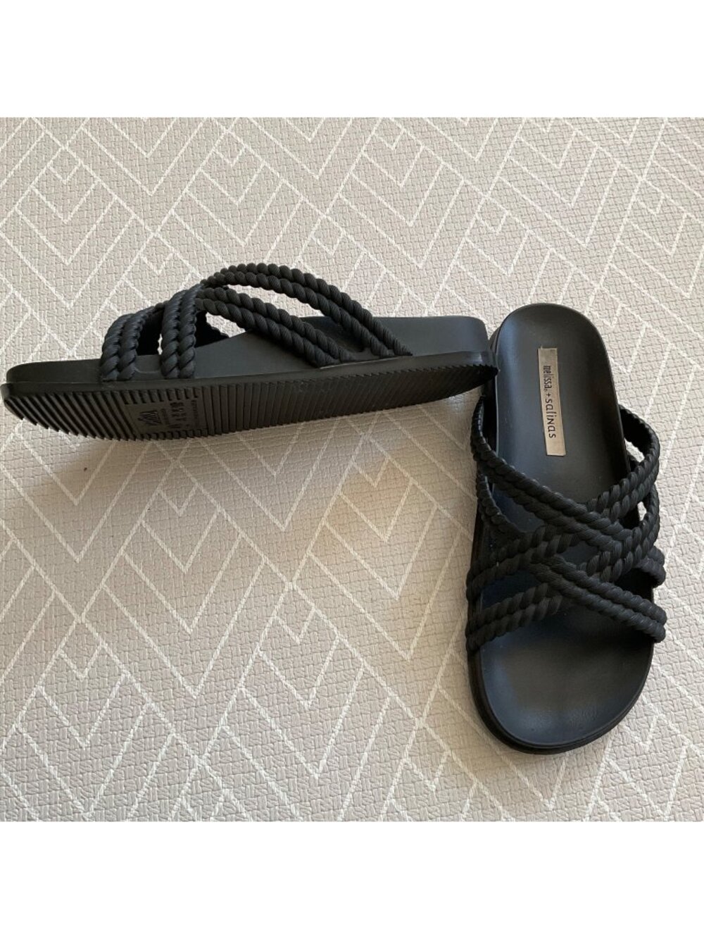 Melissa Black Braid gel slippers Slide size6 eu37